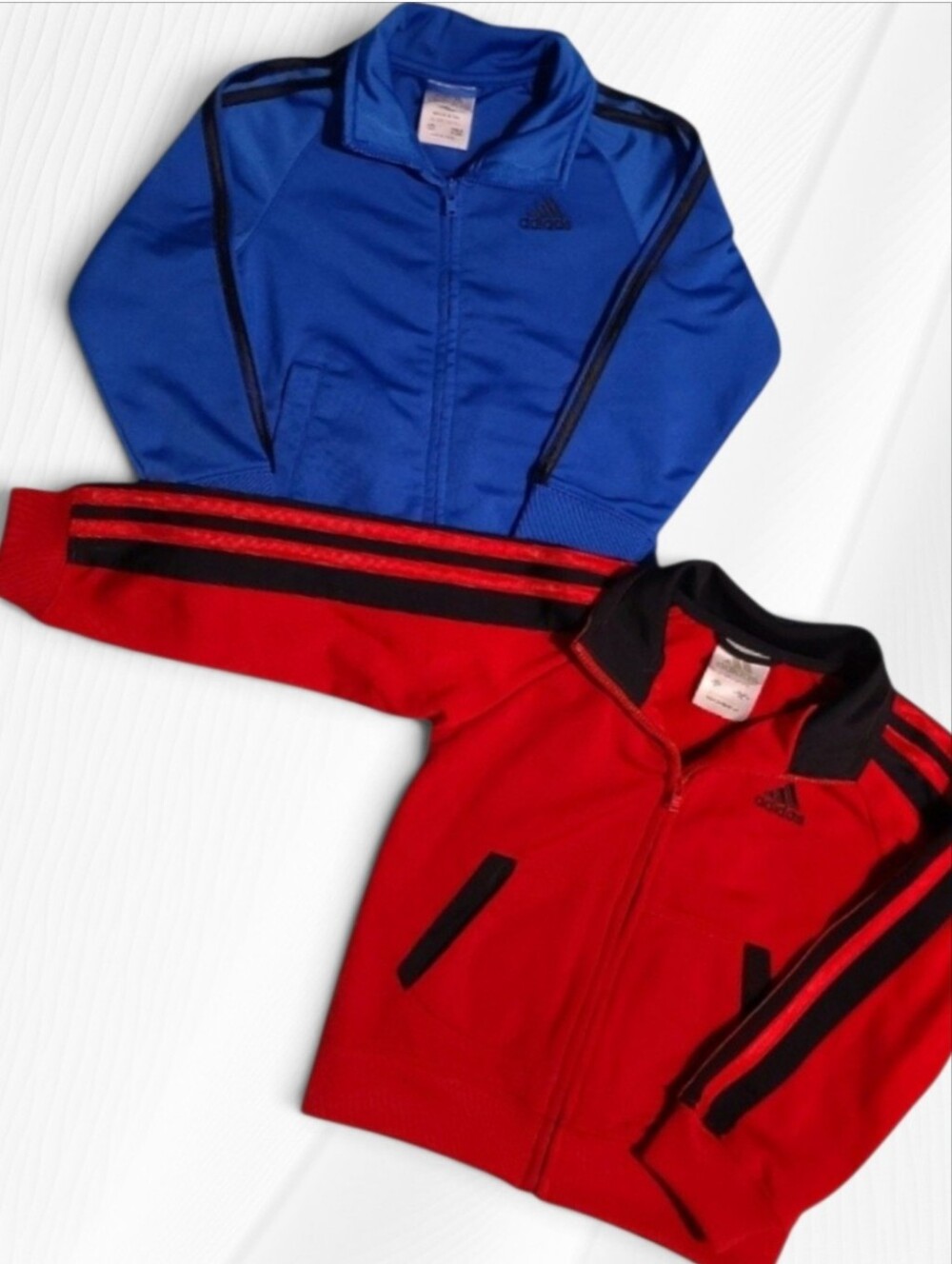 👟 Adidas Toddler Boys Track Jacket 2-Piece Outfit Lot (Blue & Red) 👟 24 Months